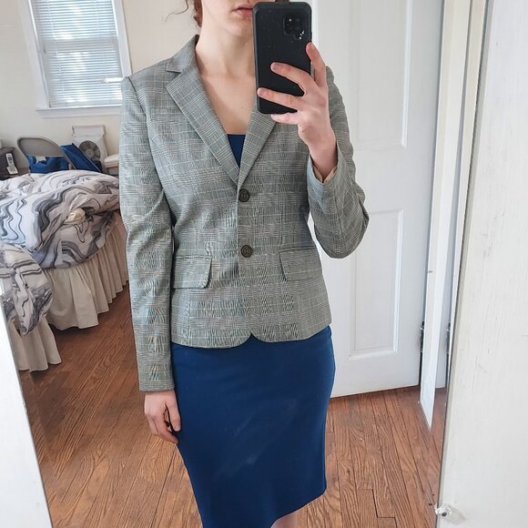 Anne Klein Grey Check Blazer - Picture 1 of 8